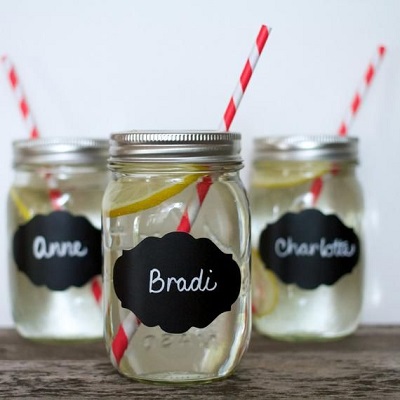 etiquette aurocollante ardoise pour mason jar